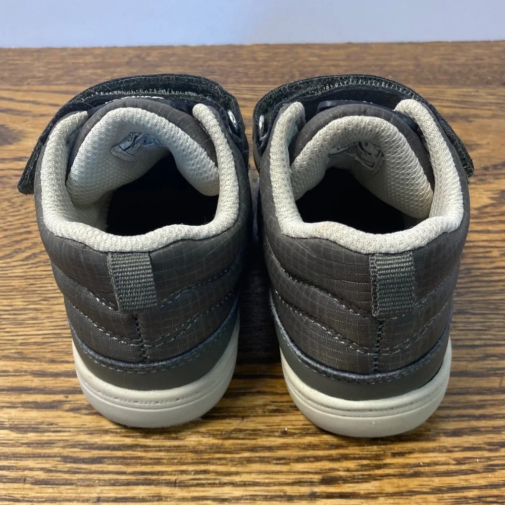 OshKosh Bgosh Franki Mid Top Sneakers Olive Green Ripstop Hook Loop Kids Size 6M